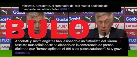 ancelotti putas y cocaina|Vídeo manipulado de Ancelotti hablando de amnistía y diciendo .